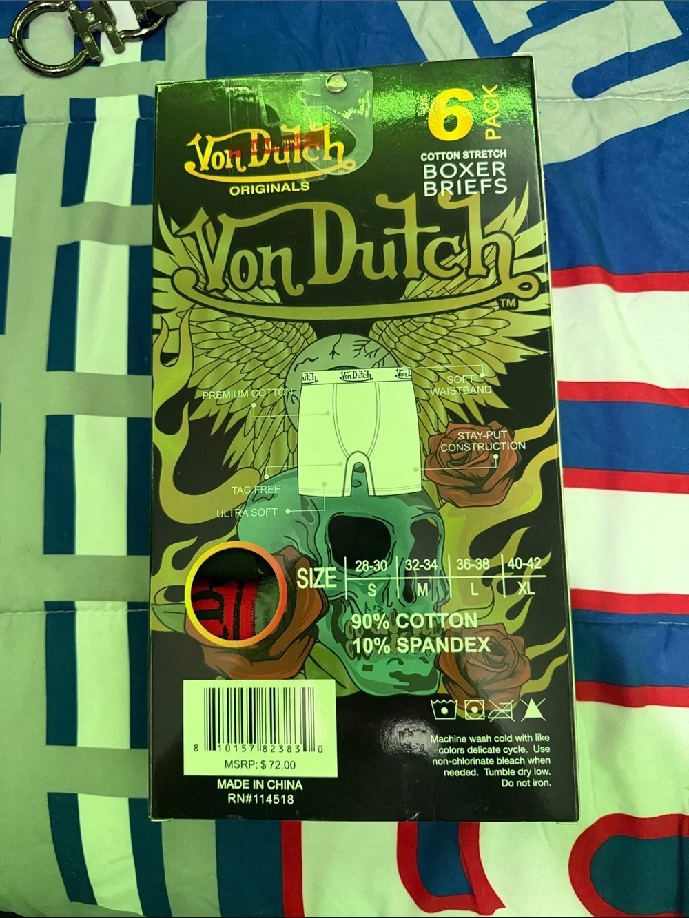 Von Dutch Cotton Stretch Boxer Briefs - Black & Red
